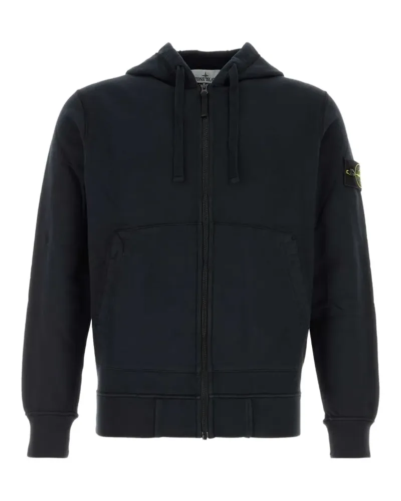 Stone Island 6100061 Hoodie aus Bio-Baumwollfleece - Schwarz Schwarz