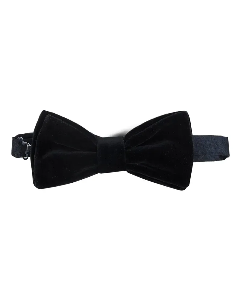D4.0 pre-tied velvet bow tie - Schwarz Schwarz