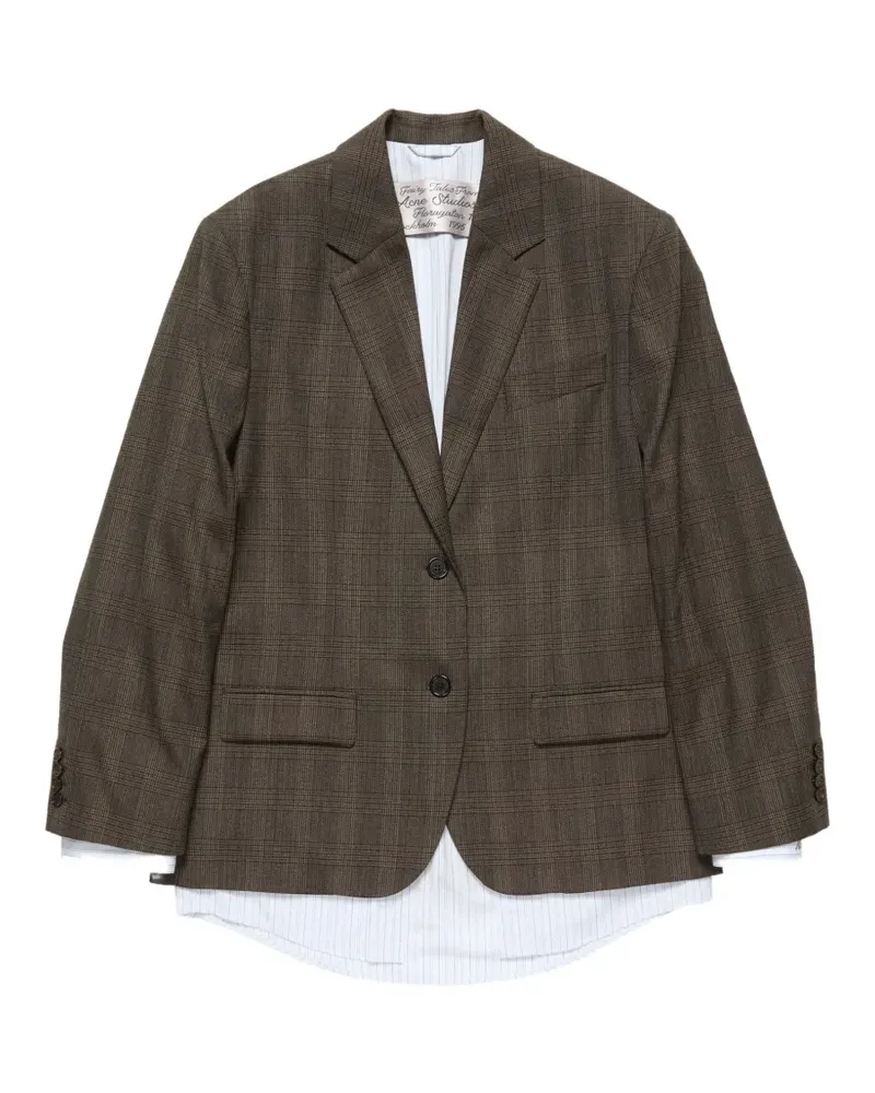 Acne Studios layered wool suit jacket - Braun Braun