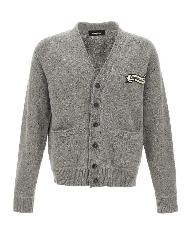 Dsquared2 logo-patch V-neck cardigan - Grau Grau