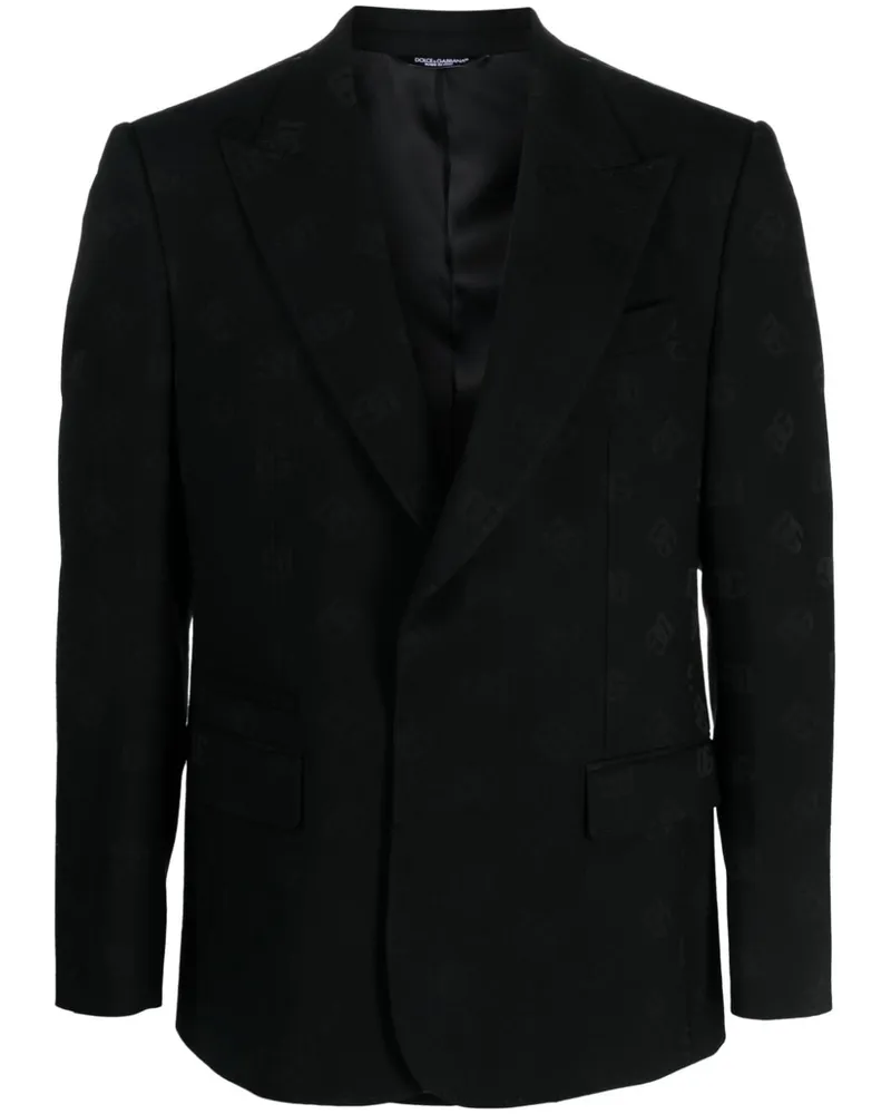 Dolce & Gabbana Sakko mit DG-Jacquardmuster - Schwarz Schwarz