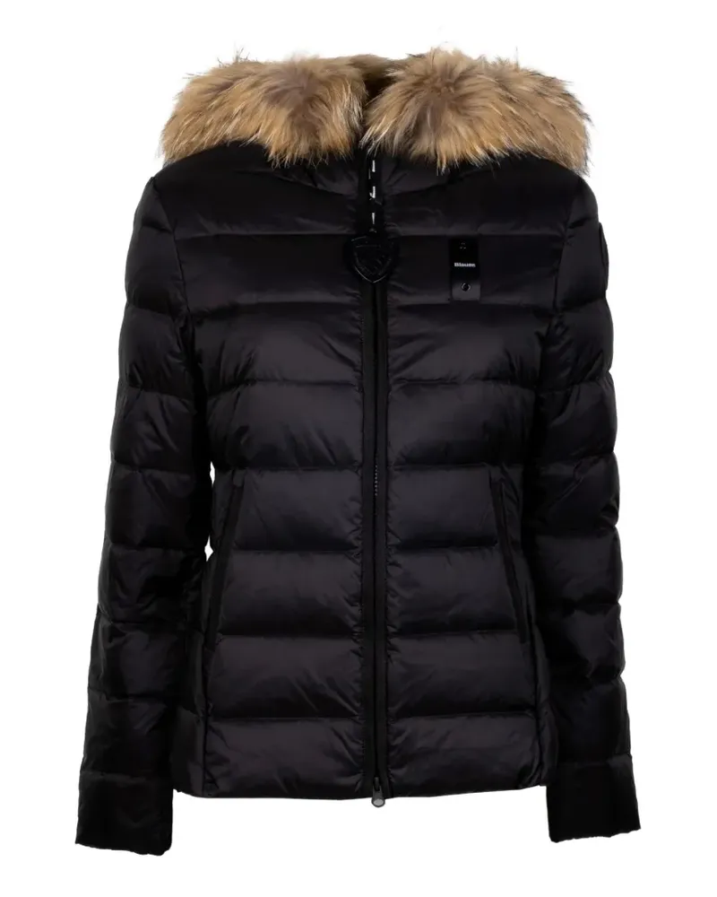 Blauer fur-trim hooded puffer jacket - Schwarz Schwarz