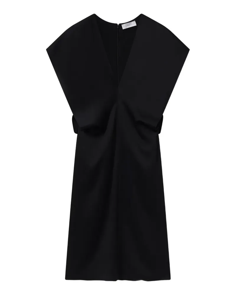 Stella McCartney Midikleid mit V-Ausschnitt - Schwarz Schwarz