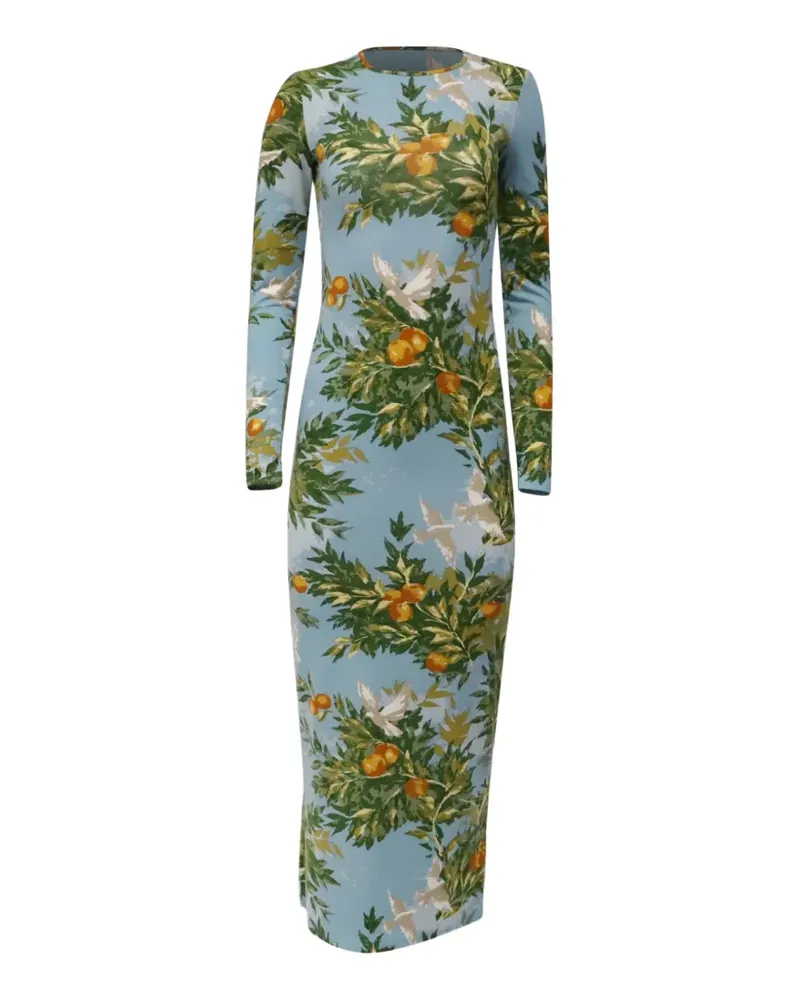 Reformation Tommie Kleid mit Blumenprint - Blau Blau