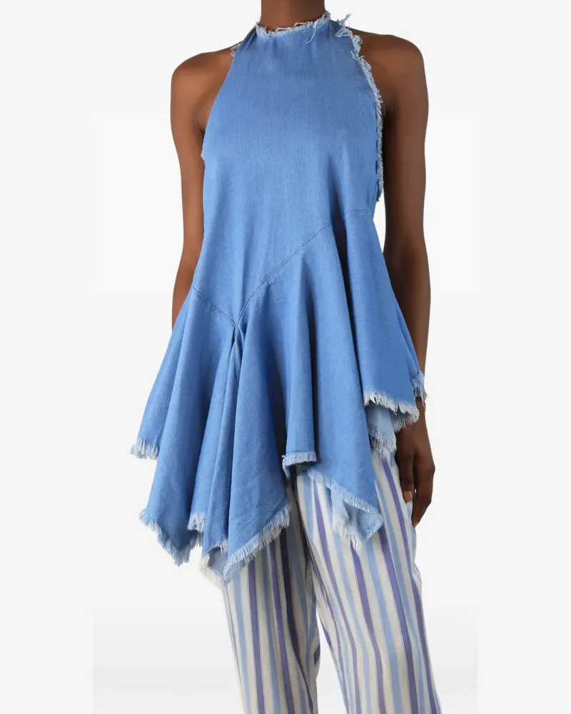 Marques ' Almeida frayed halterneck top - Blau Blau