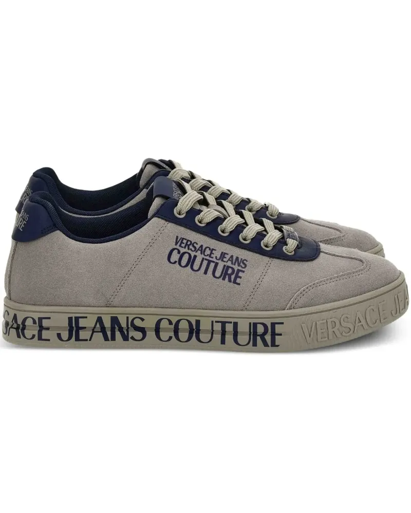 Versace Jeans Sneakers aus Wildleder mit Logo-Print - Grau Grau