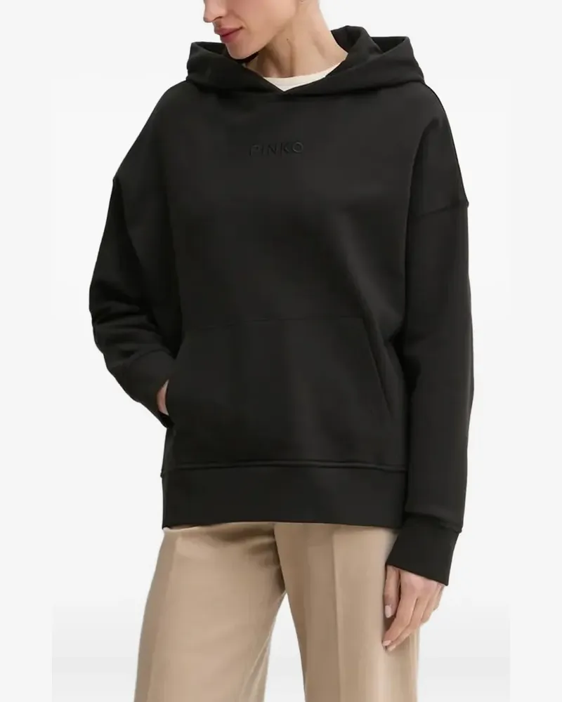 Pinko Hoodie mit Logo-Stickerei - Schwarz Schwarz