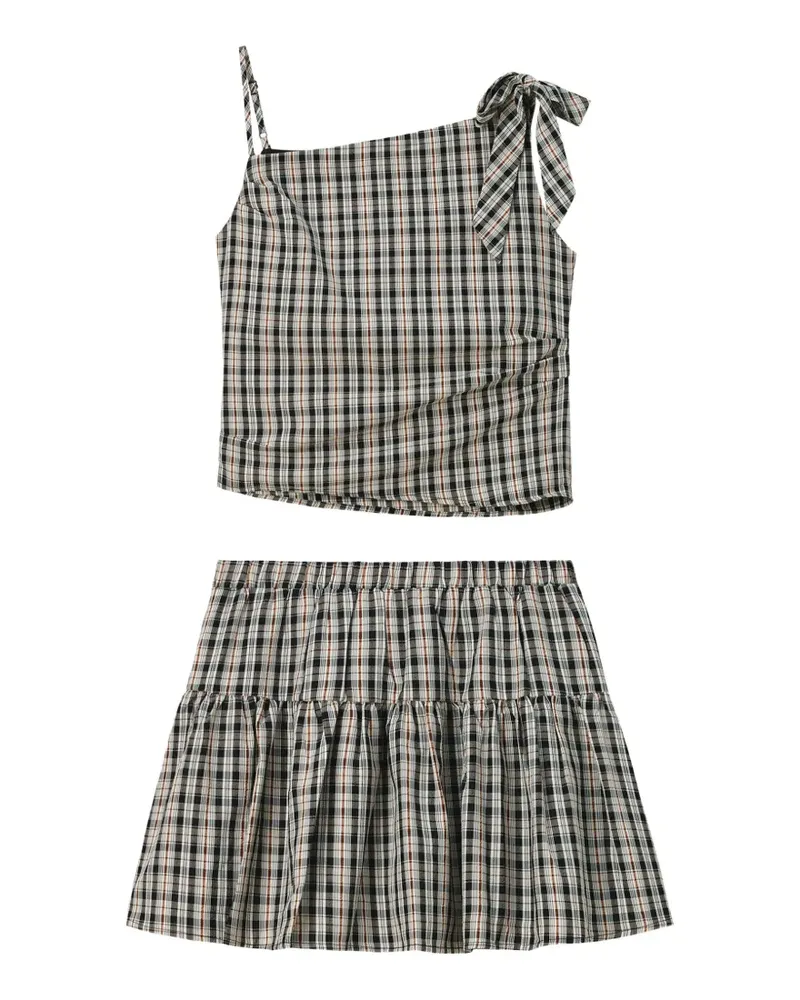 b+ab Gestufter Overall mit Karomuster - Nude Nude
