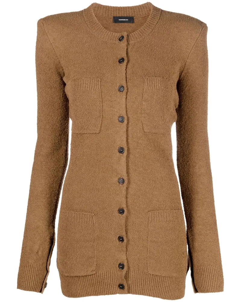 WARDROBE.NYC Cardigan mit rundem Ausschnitt Braun