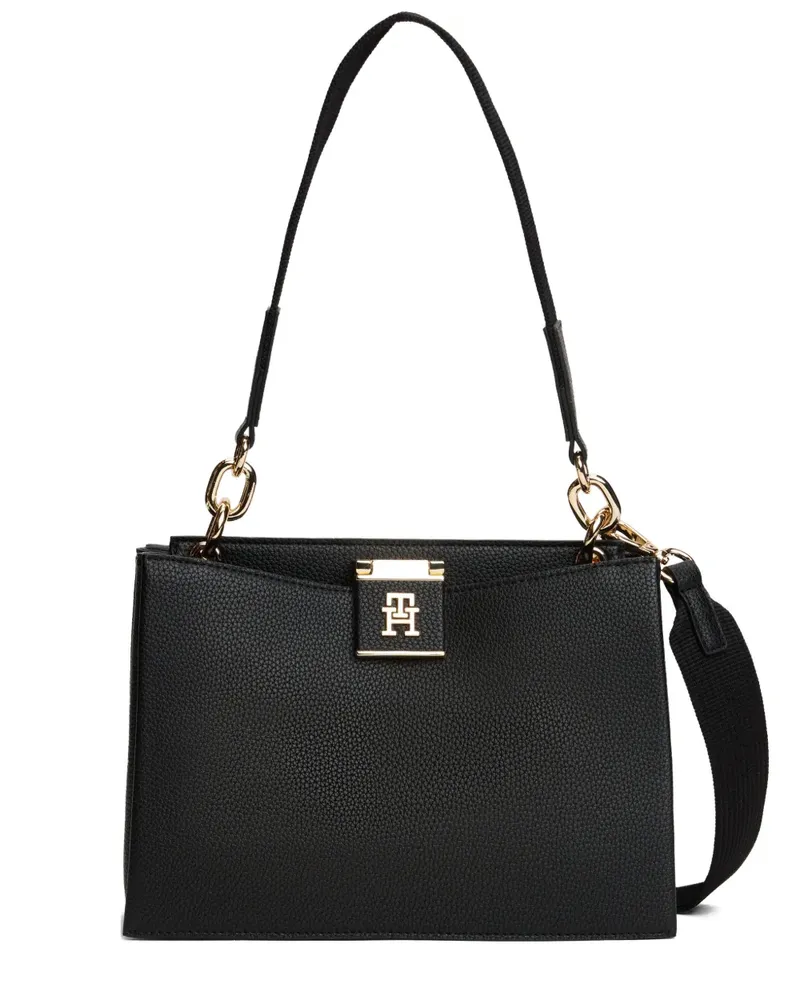 Tommy Hilfiger chain-logo shoulder bag - Schwarz Schwarz