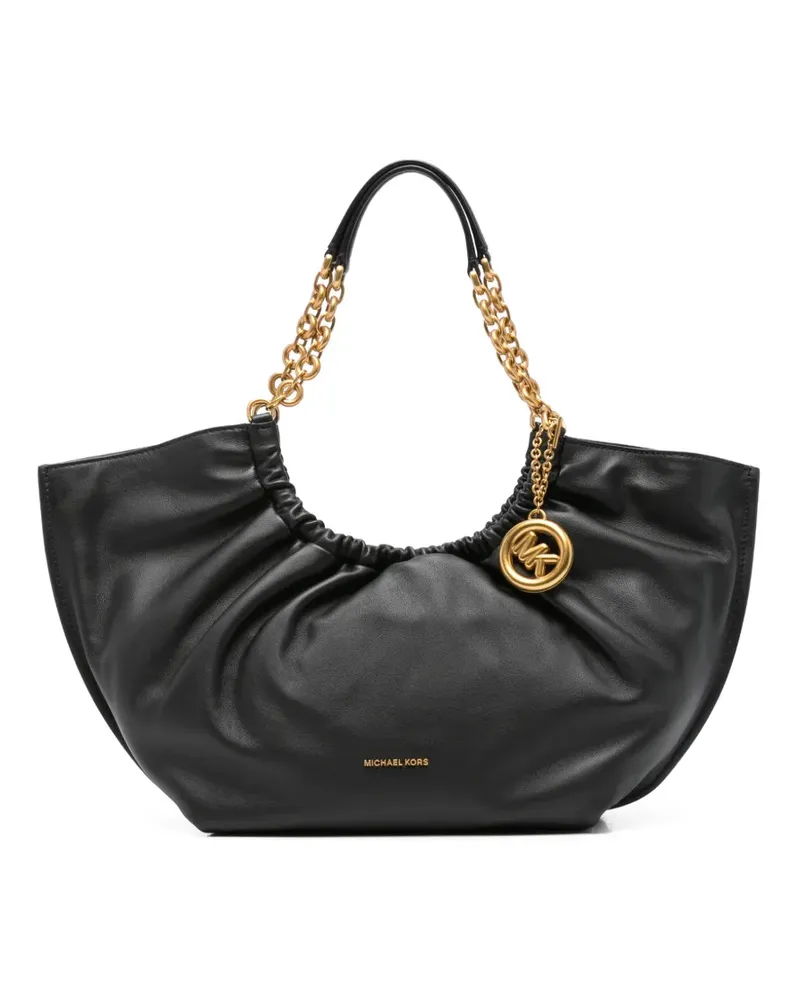 Michael Kors Indie logo-plaque ruched tote bag - Schwarz Schwarz