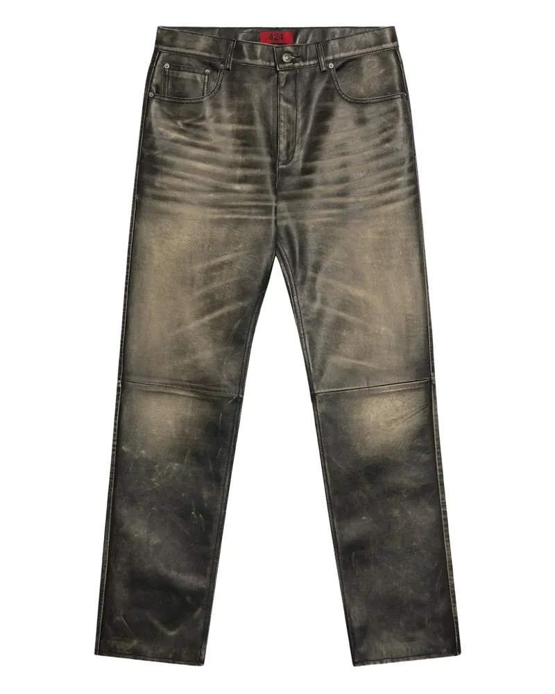 FourTwoFour on Fairfax Five-Pocket Jeans in "Black" - Schwarz Schwarz
