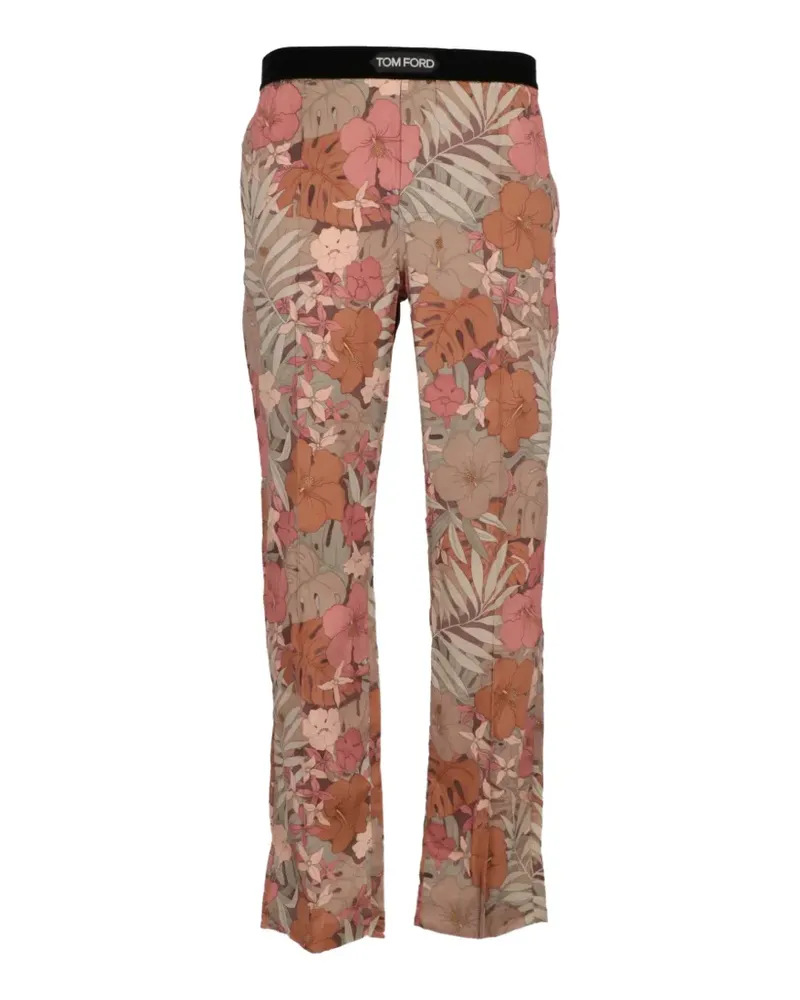 Tom Ford Pyjama-Hose mit Blumenprint - Nude Nude