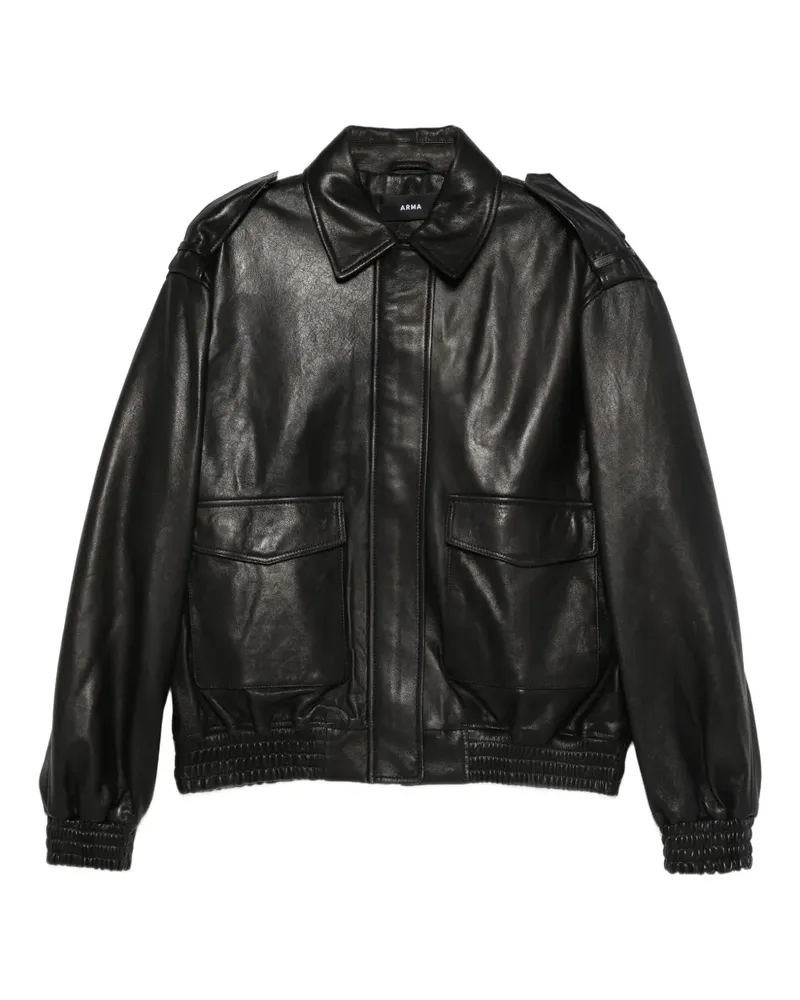 Arma Lederjacke mit Klappentasche - Schwarz Schwarz