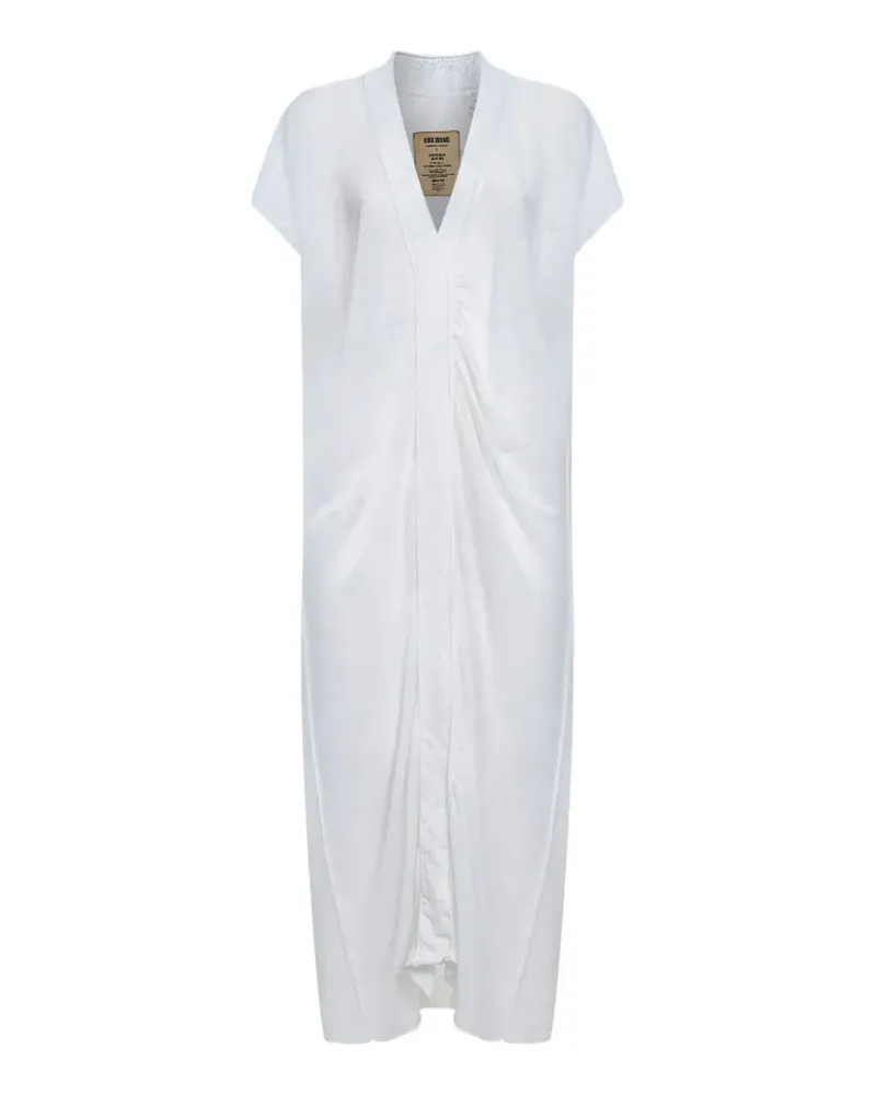 Uma Wang asymmetric gathered dress - Weiß Weiß