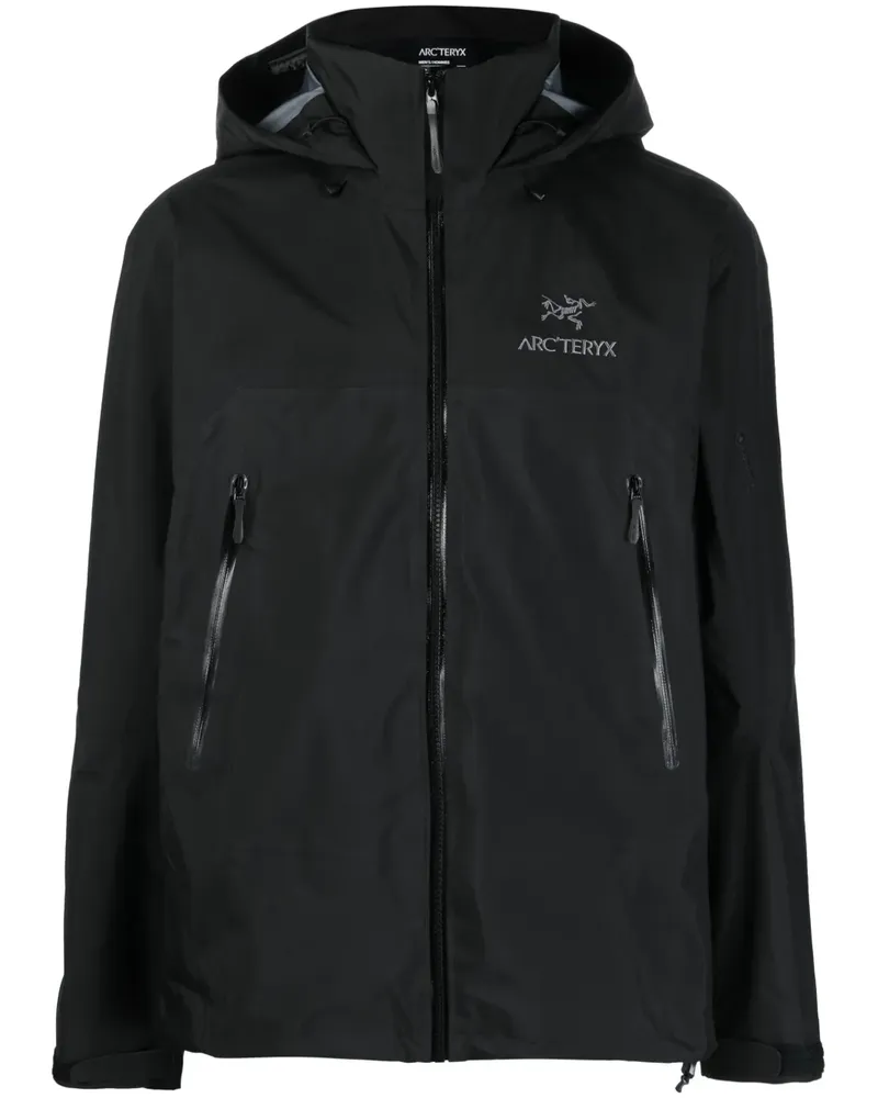 Arc'teryx Kapuzenjacke mit Logo-Stickerei - Schwarz Schwarz