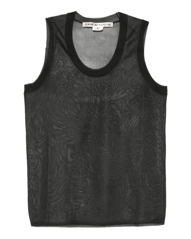 Comme des Garçons Semi-transparentes T-Shirt - Schwarz Schwarz