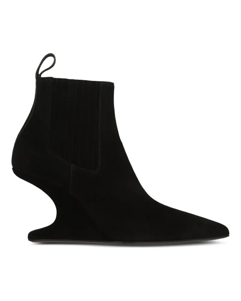 Rick Owens sculptural-wedge suede boots - Schwarz Schwarz
