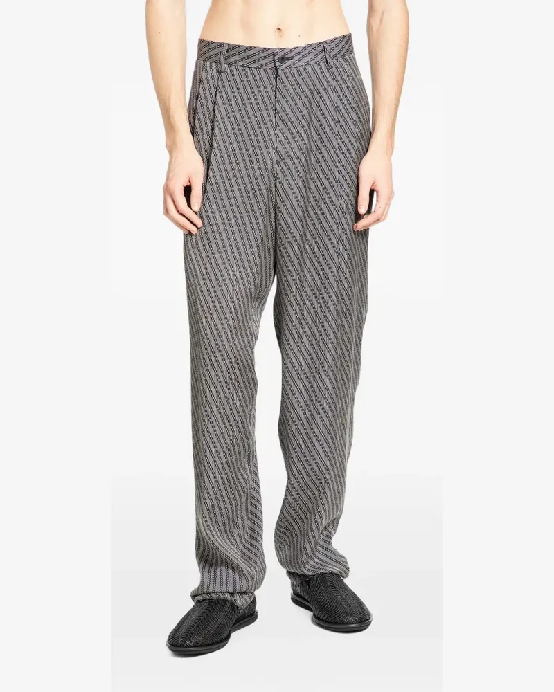 Giorgio Armani Hose mit diagonalem Print - Grau Grau