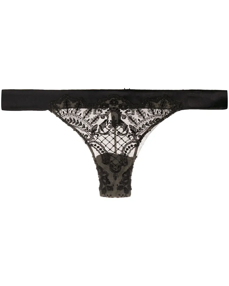 I.D. SARRIERI Bestickter 'Christmas' Tanga - Schwarz Schwarz