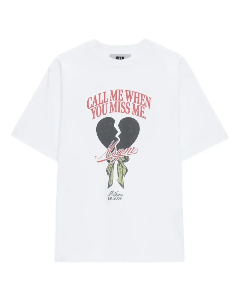 MSGM T-Shirt mit grafischem Print - Weiß Weiß