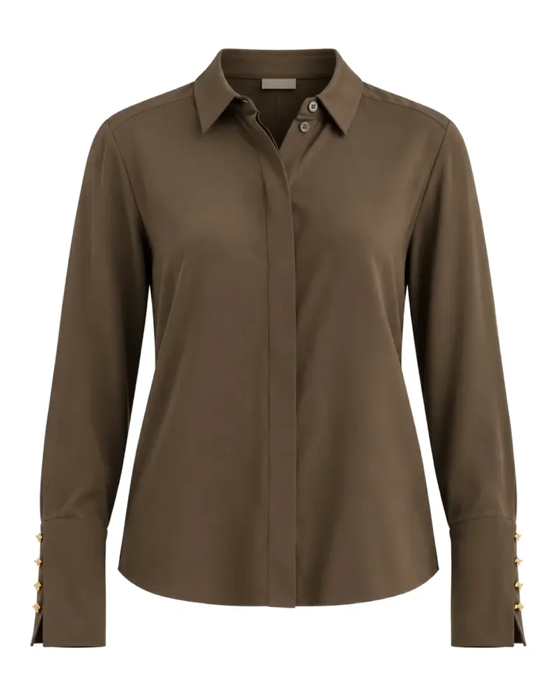 Patrizia Pepe Fly-button crepe shirt - Braun Braun