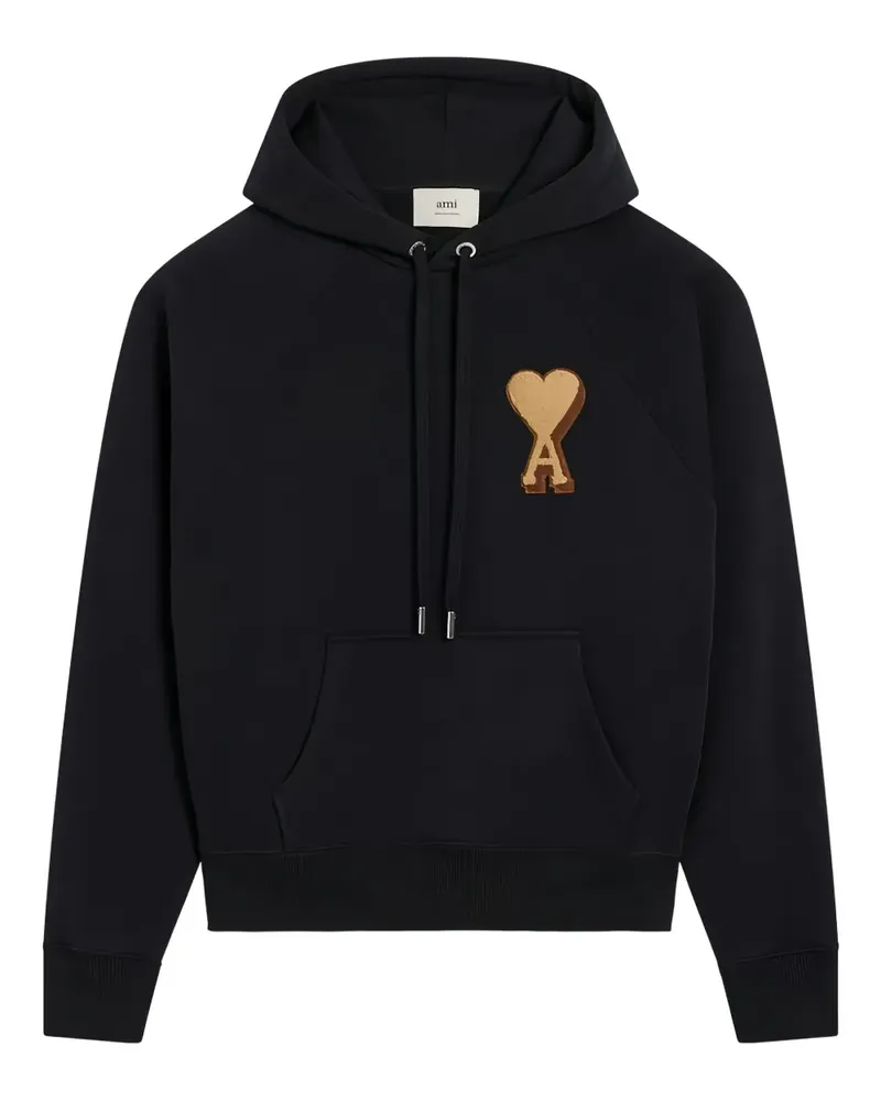 AMI Paris logo-appliqué hoodie - Schwarz Schwarz