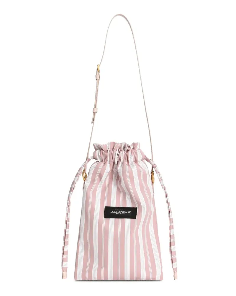 Dolce & Gabbana Essenza Tasche aus gestreiftem Popeline - Rosa Rosa