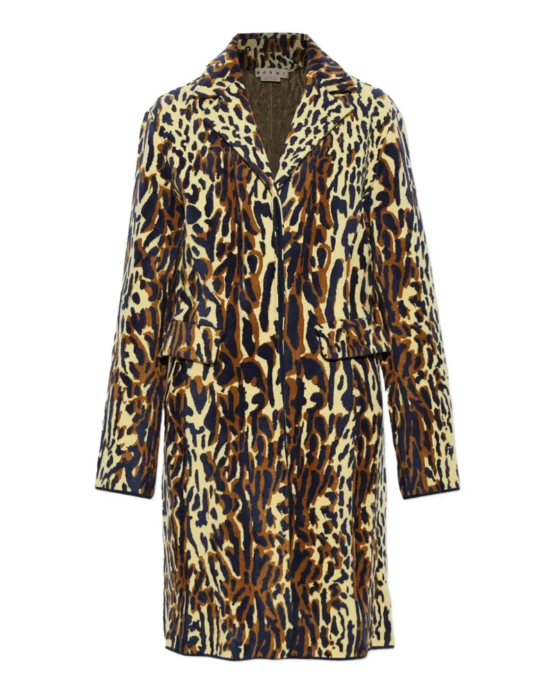 Marni yellow animalier wool chenille coat - Gelb Gelb