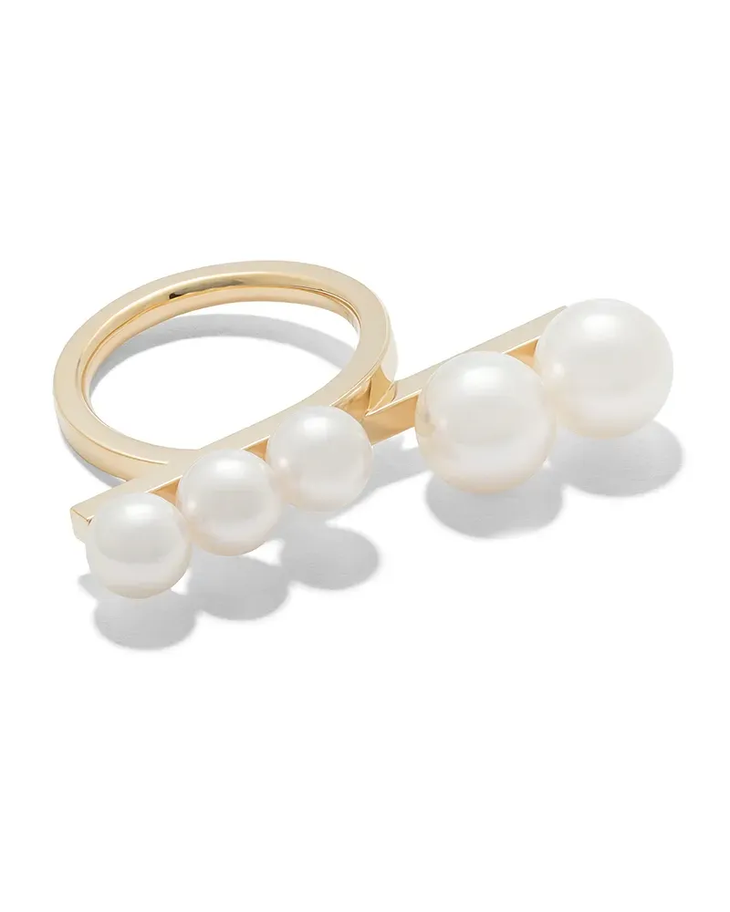 TASAKI 18kt Gelbgoldring mit Perlen Gold