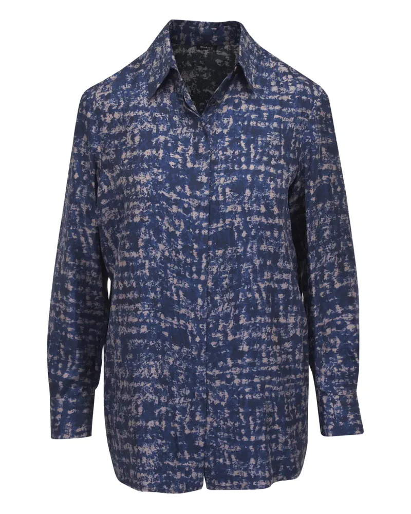 Kiton Hemd mit abstraktem Print - Blau Blau