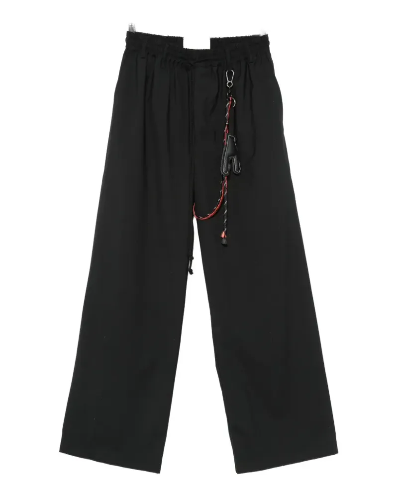Song For The Mute lanyard-detail wide-leg trousers - Schwarz Schwarz