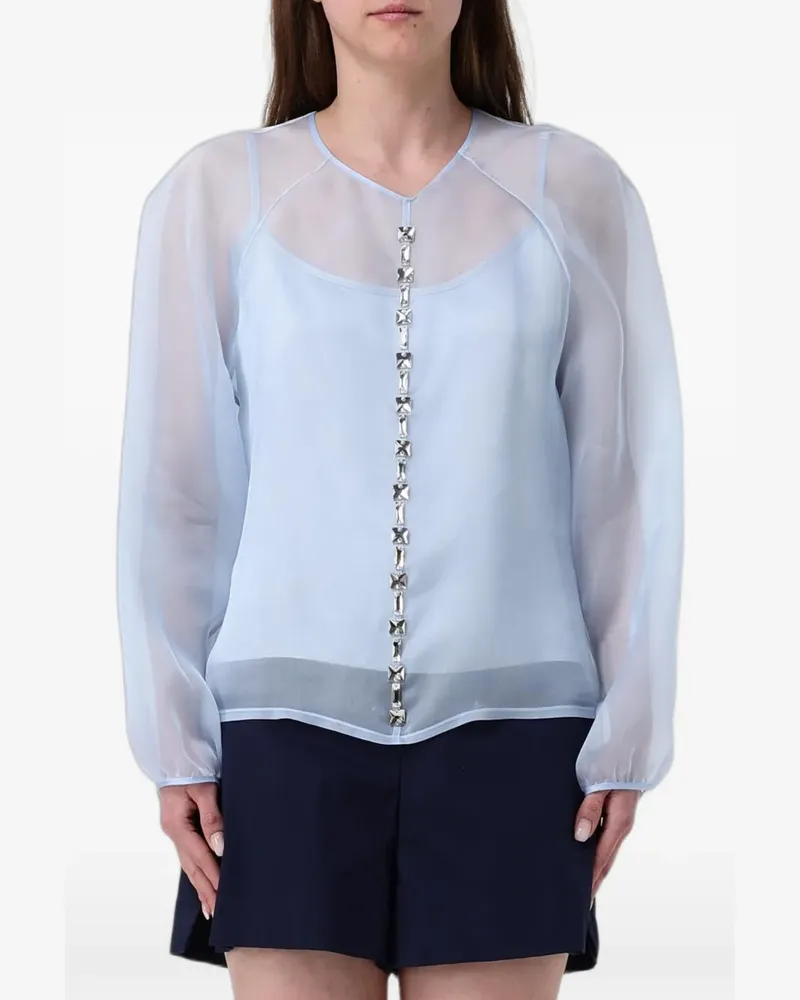 Fabiana Filippi strass-embellished blouse - Blau Blau