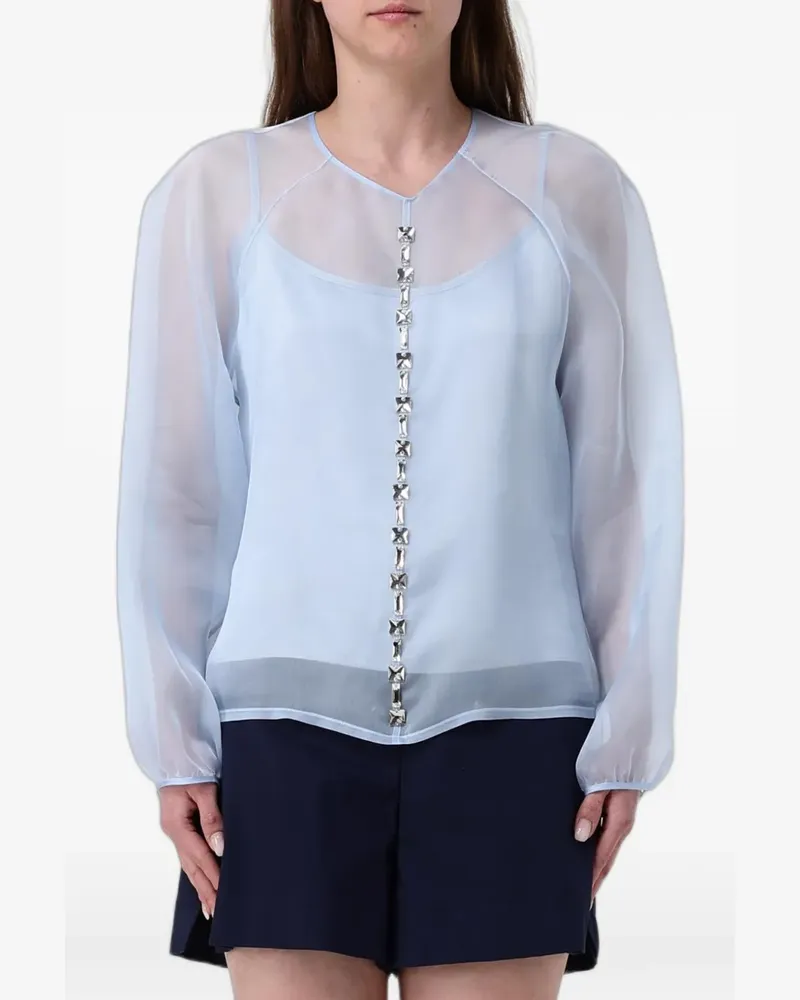 Fabiana Filippi strass-embellished blouse - Blau Blau
