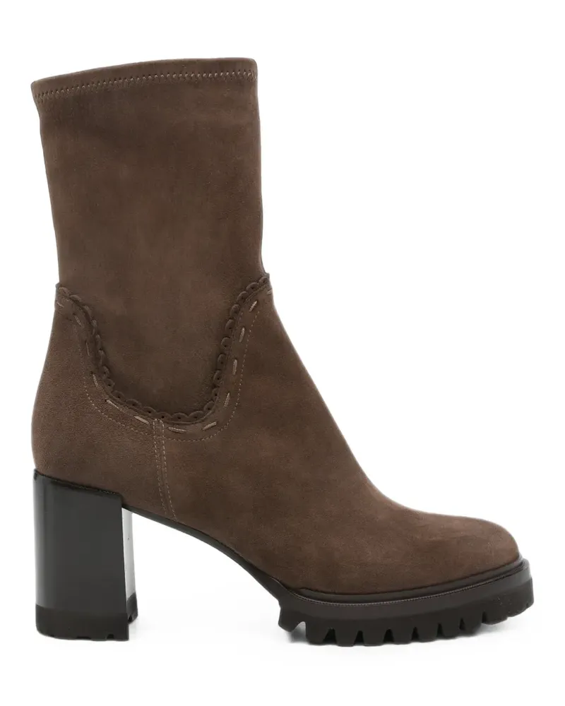 Truman's Shoes scalloped-trim leather ankle boots - Braun Braun