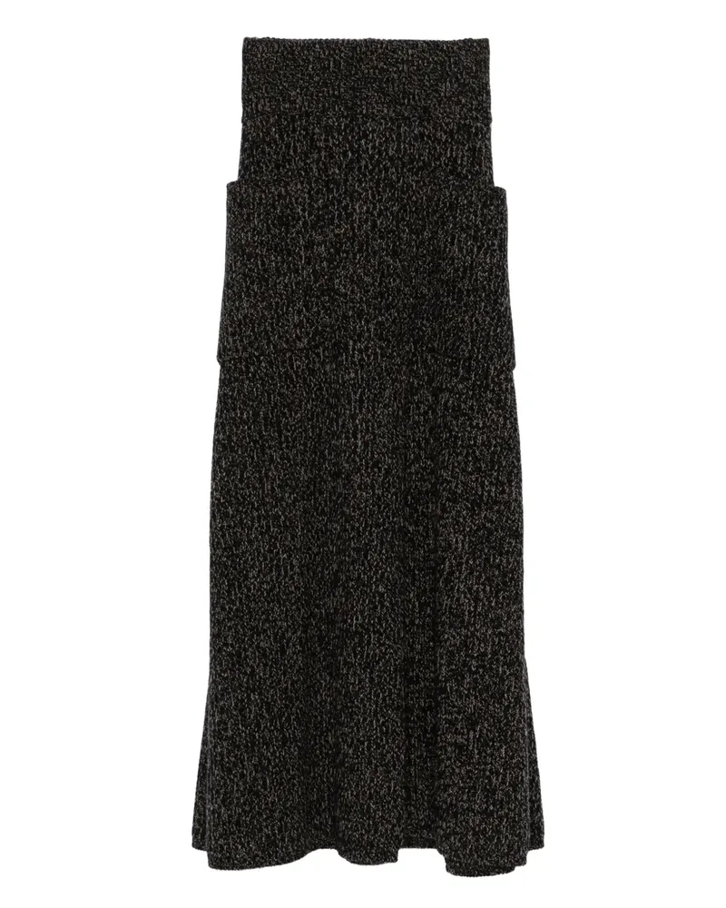 Max Mara Gestufter Strickrock - Schwarz Schwarz