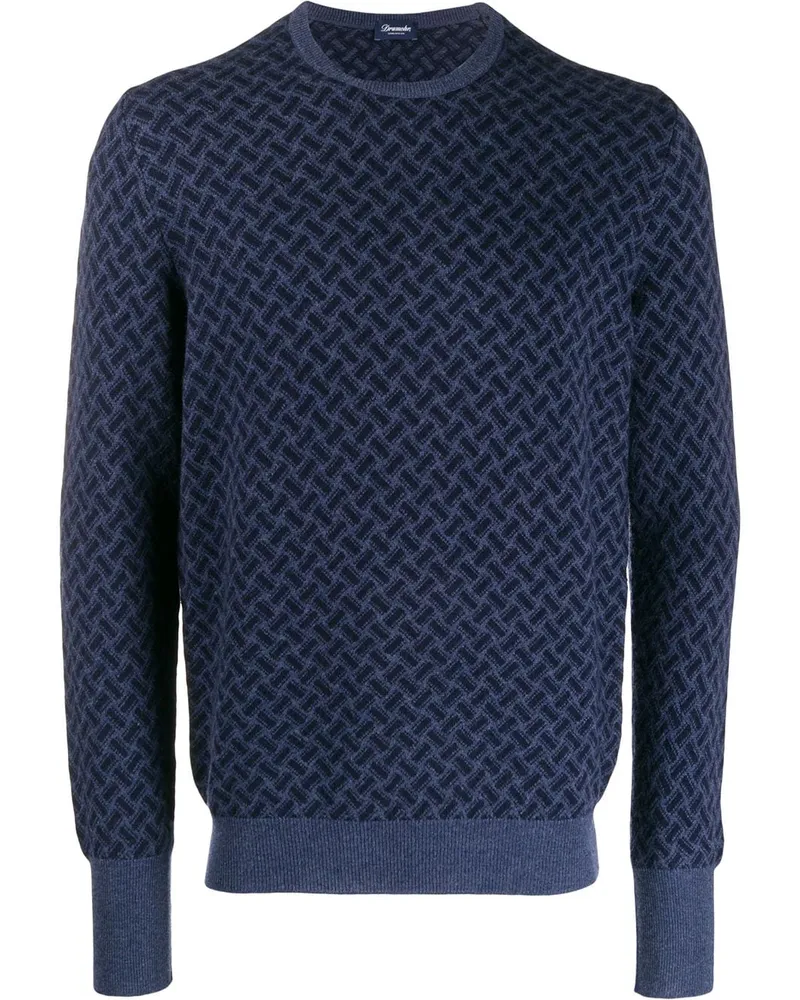 Drumohr  Kaschmirpullover mit Rundhalsausschnitt - Blau Blau