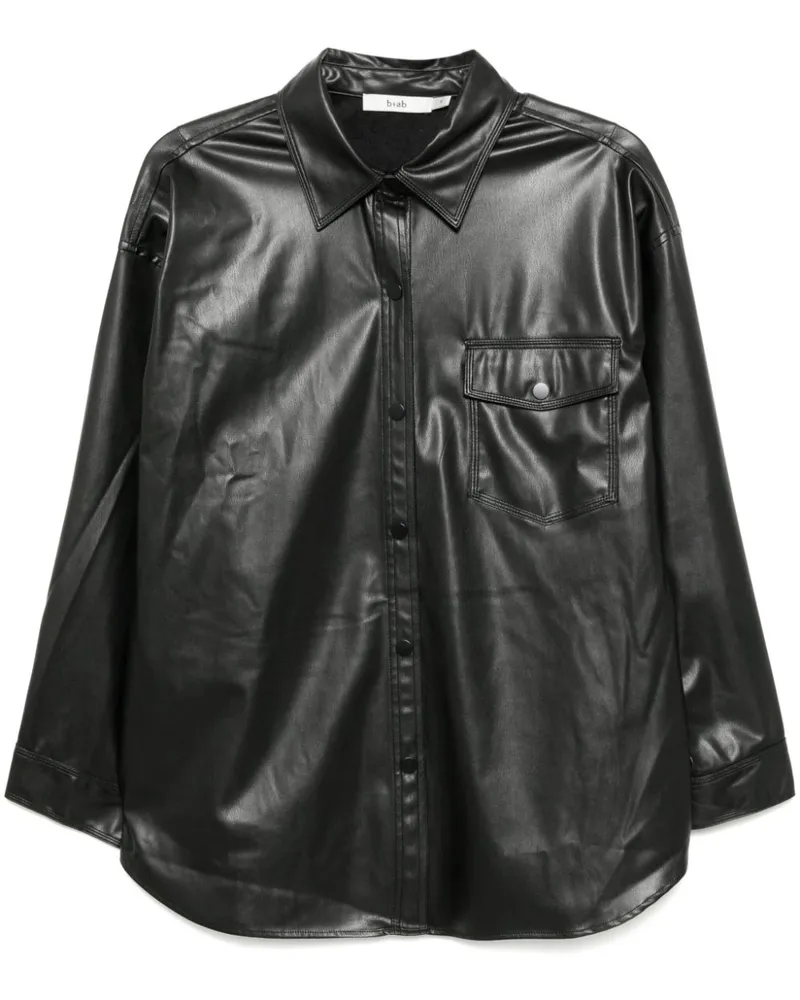 b+ab Hemd aus Faux-Leder - Schwarz Schwarz