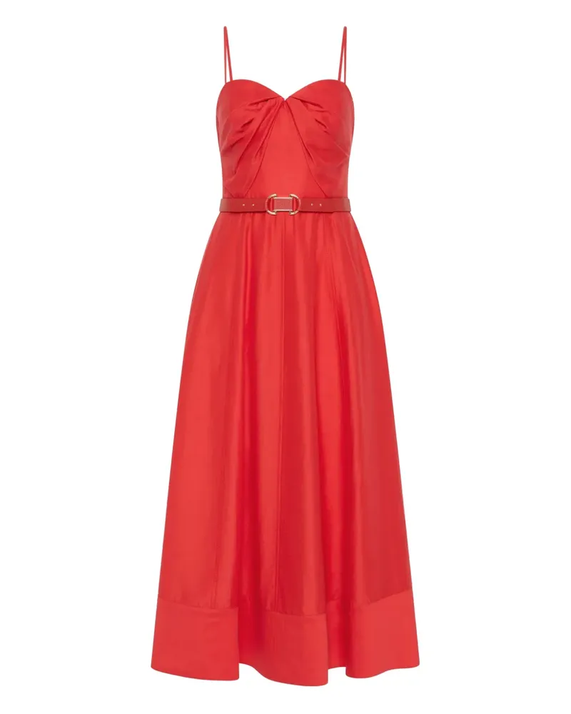 Rebecca Vallance Midikleid mit Gürtel - Rot Rot