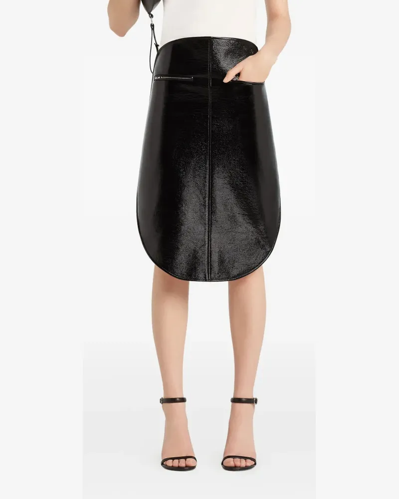 Courrèges Klassischer High-Waist-Rock - Schwarz Schwarz