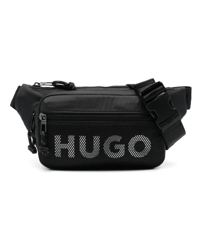 HUGO BOSS Mesh-Overlay-Gürteltasche Schwarz