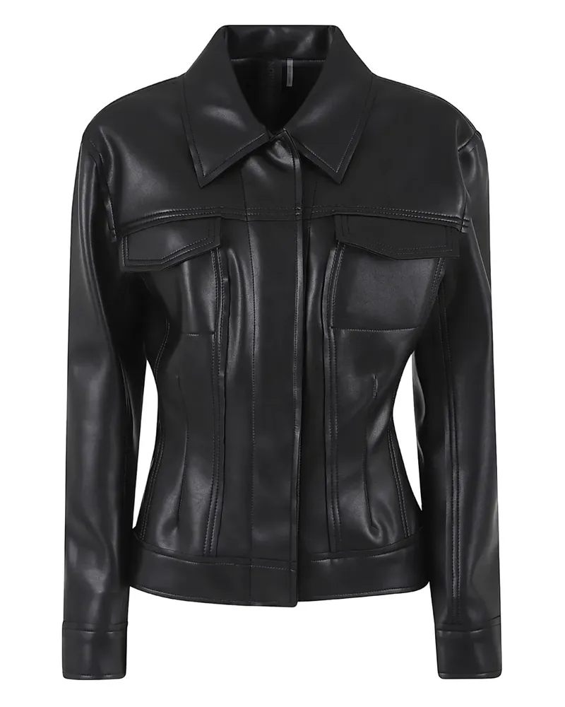 Norma Kamali Jacke aus Faux-Leder - Schwarz Schwarz