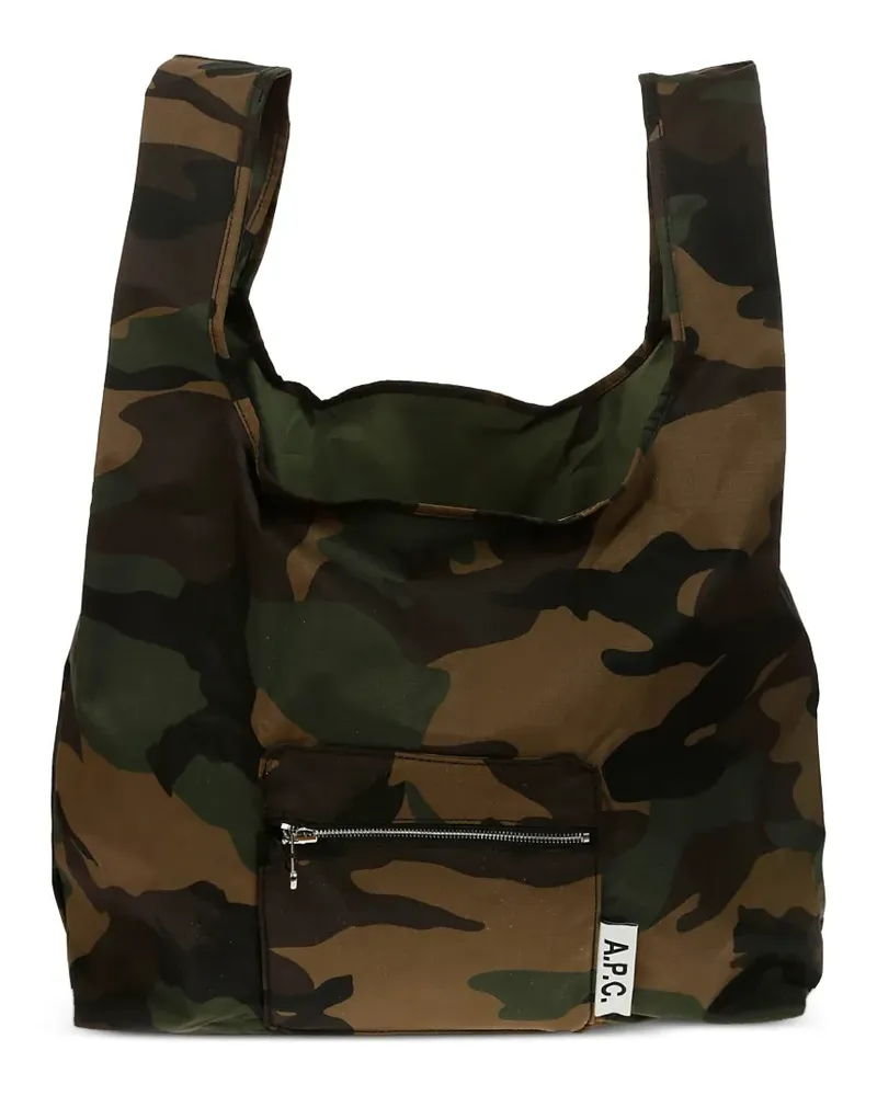 A.P.C. Shopper mit Camouflagemuster - Braun Braun