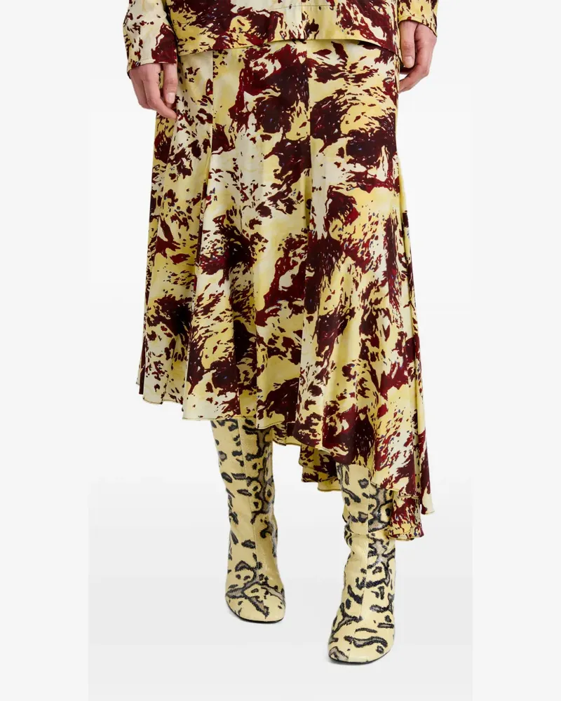 Proenza Schouler Joelle Midirock mit Print - Gelb Gelb
