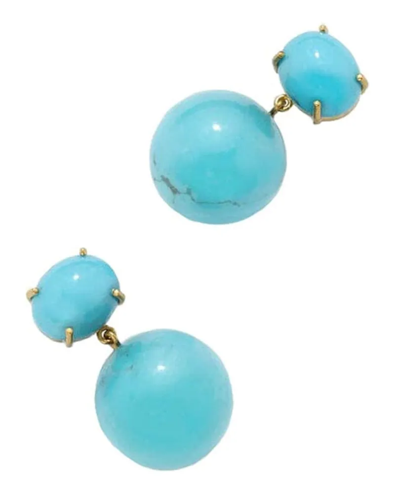 Irene Neuwirth 18kt Gumball Gelbgoldohrringe mit Türkis Gold