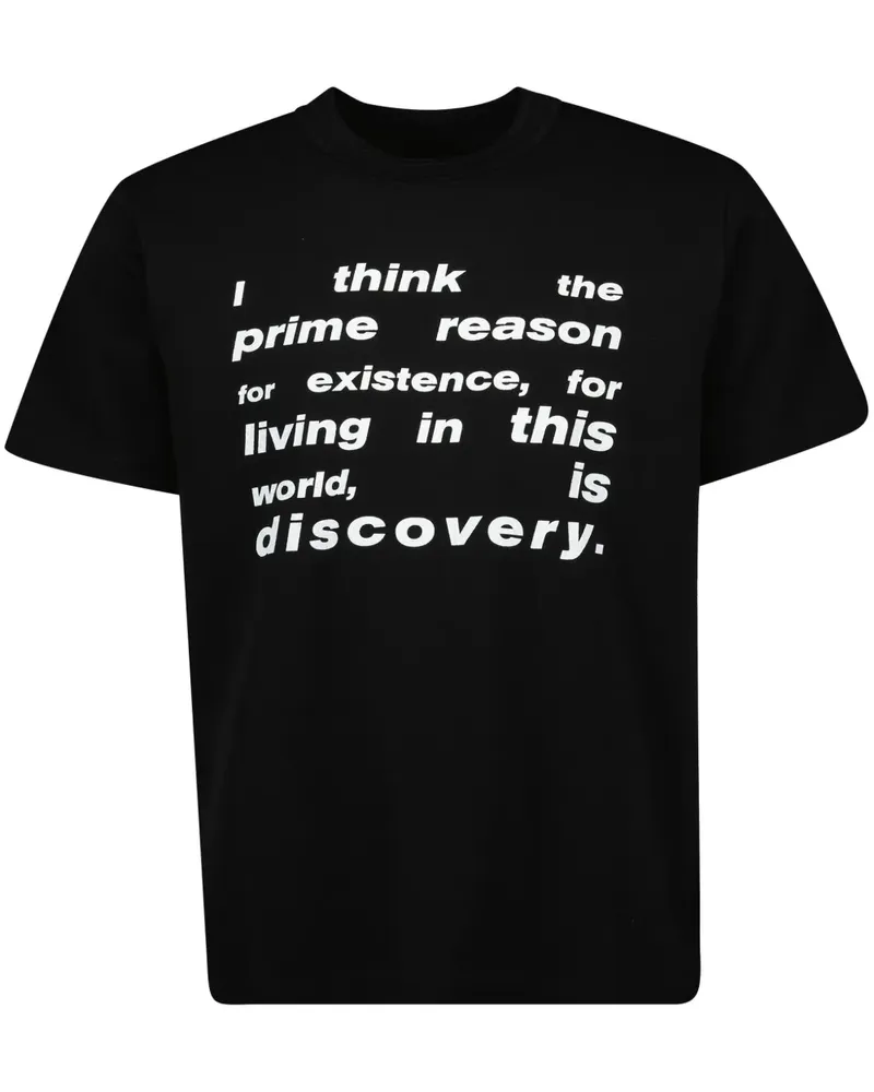 Sacai T-Shirt mit Slogan-Print - Schwarz Schwarz