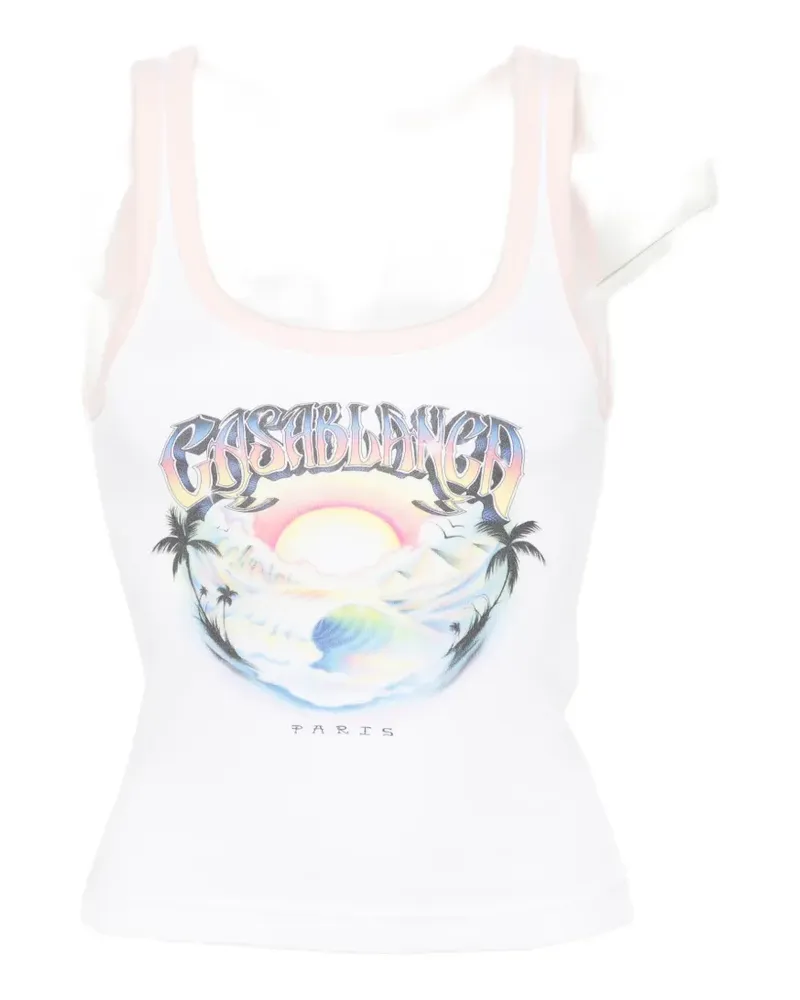 Casablanca Paris graphic-print tank top - Weiß Weiß