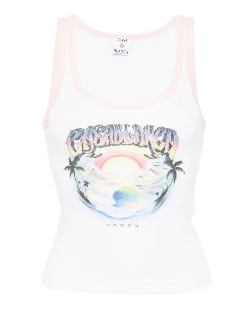 Casablanca Paris graphic-print tank top - Weiß Weiß