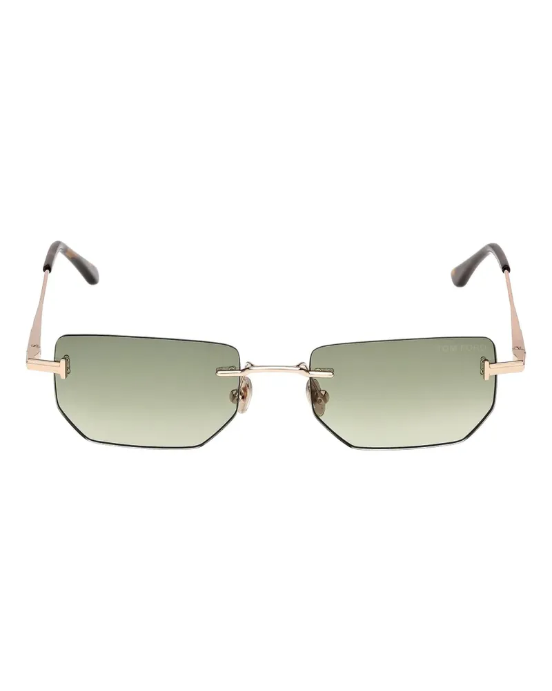 Tom Ford Rahmenlose Sonnenbrille mit eckigen Gläsern - Gold Gold