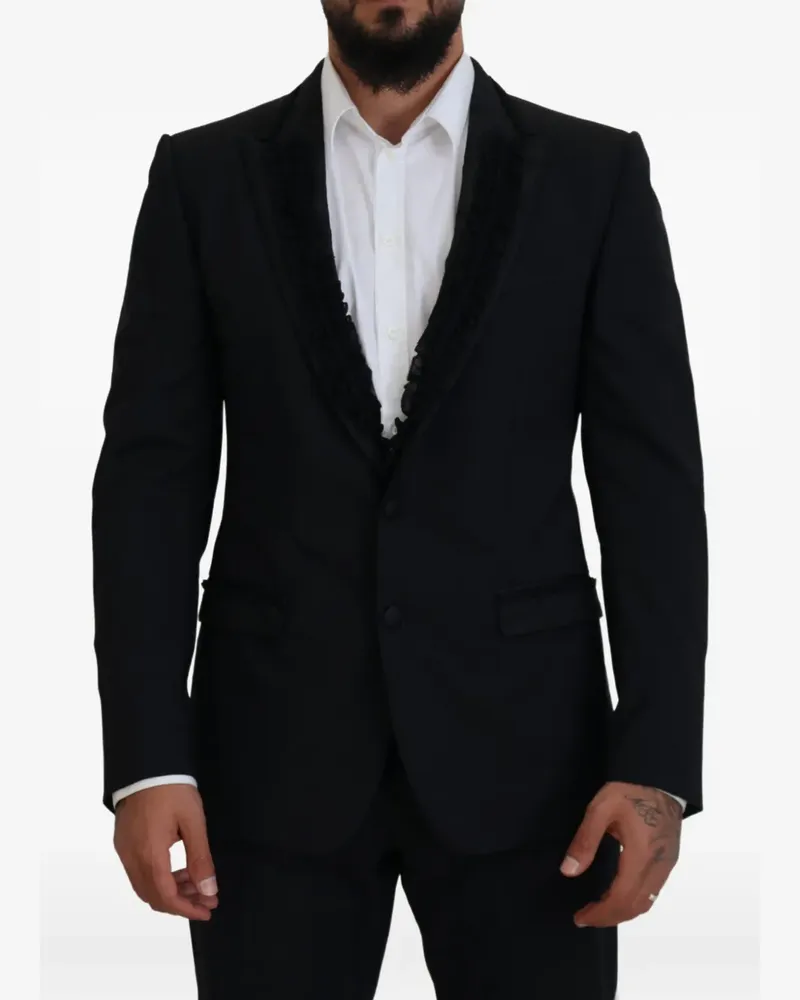 Dolce & Gabbana Martini ruffle-detail suit - Schwarz Schwarz